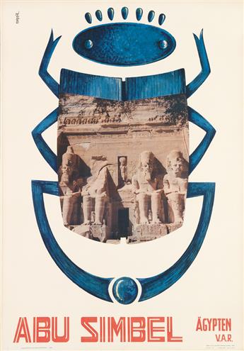 VARIOUS ARTISTS. ÄGYPTEN. Two posters. 1962 and 1963. Each 39x27 inches, 100x70 cm. Institut Graphique Egyptien, [Cairo].